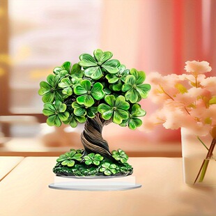 2D Flat St. Patrick's Day Shamrock Tree Decoration-Multifunctional Acrylic Home & Office Art