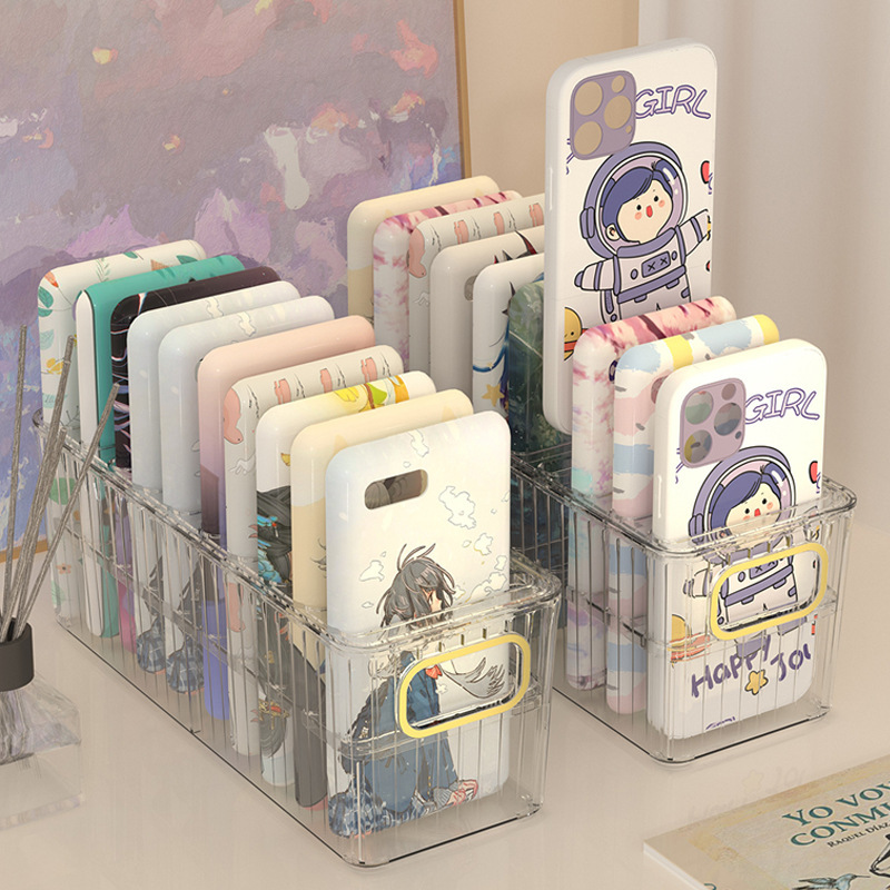 携帯電話ケース収納ケースアクリル透明防塵デスクトップ雑物箱分格多機能携帯整理ケース付き|undefined