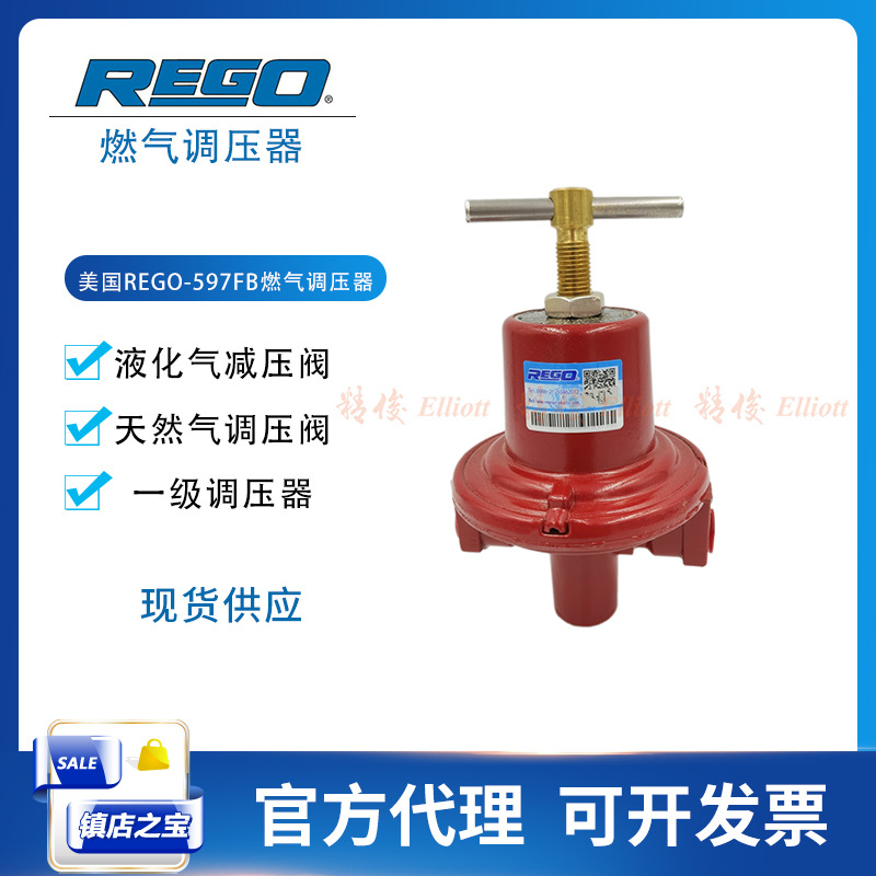 美国RegO力高597FB一级液化气减压阀燃气管道高压调压器防泄漏