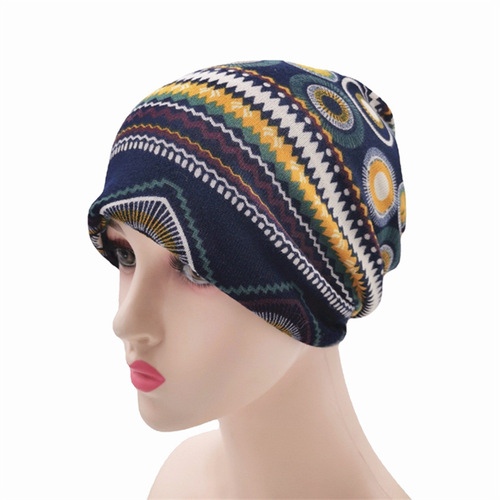 Cross-border turban cap and neck scarf dual-purpose elastic street trend casual fashion pullover hat wholesale manufacturer direct sale