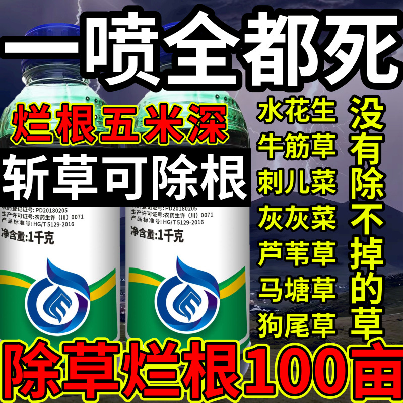 一喷全都死高浓度精草铵膦铵水花生牛筋草斩草除根杂草烂根除草剂