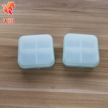 加厚便携式药盒塑料旅行随身药物收纳盒四格分装迷你药盒批发