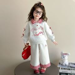 女童春秋季套装2025新款韩系休闲儿童装秋装女宝宝卡通印花两件套