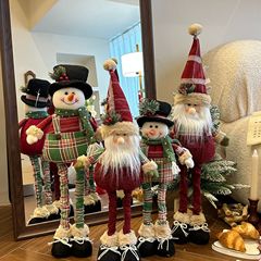 クロスボーダー新しい伸縮人形装飾品クリスマス雰囲気アレンジメント老人雪だるま伸縮人形クリスマス装飾
