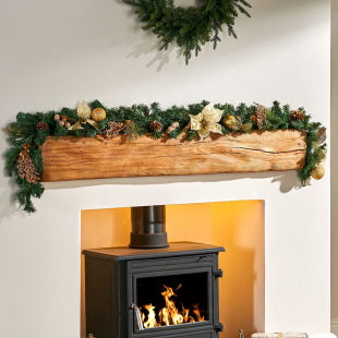Factory Direct Sales Customized Cross-Border Christmas Decoration Rattan Christmas Garland Encryption Flame Retardant Atmosphere Arrangement Fireplace