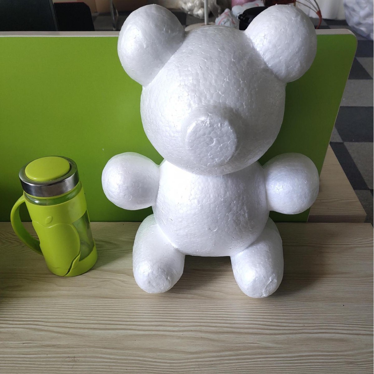 Oso de espuma directo de fábrica blanco DIY material de arreglo floral hecho a mano Día de San Valentín Rosa oso con juguete