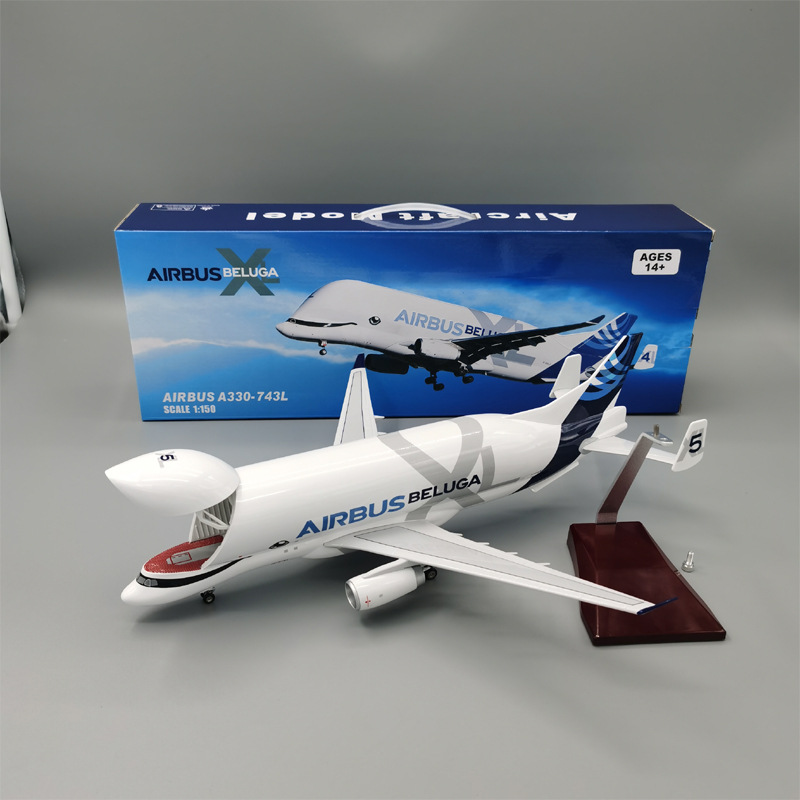 (2개) 42CM 시뮬레이션 에어 버스 슈퍼 화이트 고래 수송 항공기 모델 항공기 장식품 A330 조립 SUPERBELUGA