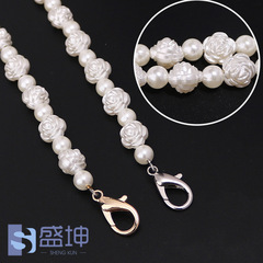 Personalized Pearl Chain Handbag with Pearl Strap, Women's Shoulder Bag with Chain Strap and Lobster Clasp