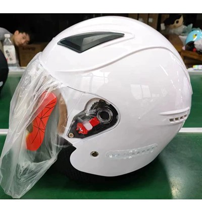 Half Helmet for Riding, Motosiklet kaskı (dəbilqə) - bright-white