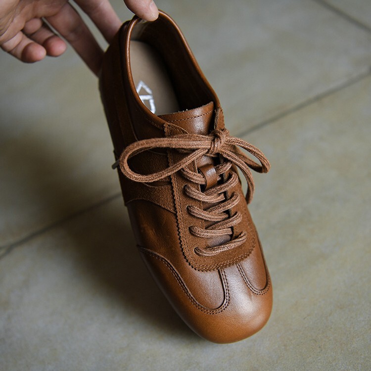 Chengdu Shoes Cowhide Maillard Training Shoes Women's Fashion Casual Shoes Sneakers 2025 New Autum Flat Women's Shoes