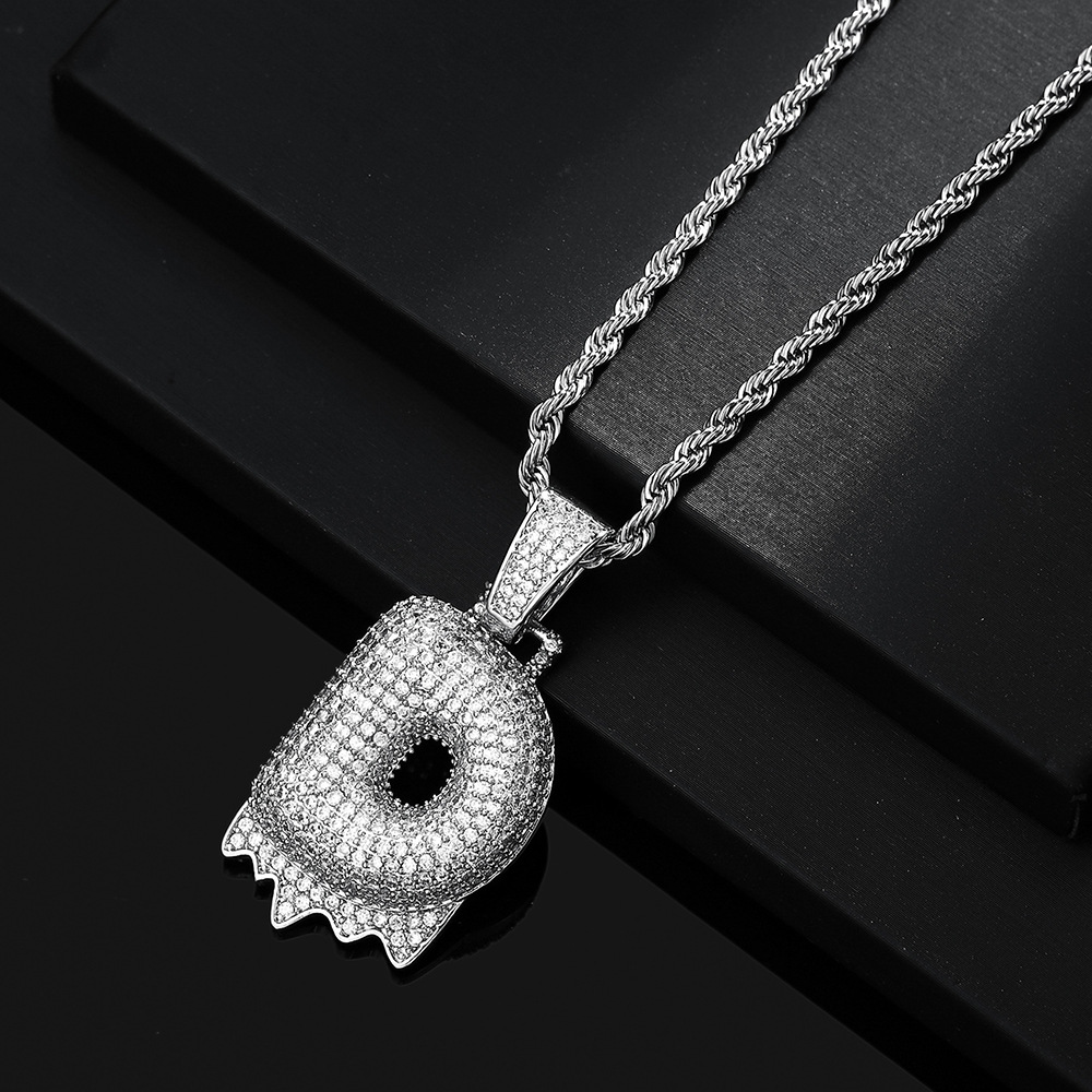 Cross-border hip hop burbuja colgante 26 letras nombre personalizado nicho accesorios de personalidad de zircon para hombres