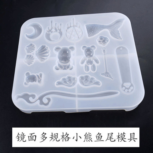 Poppy glue mold small violent bear fish tail hairpin shell moon cat claw bookmark wings silicone mold
