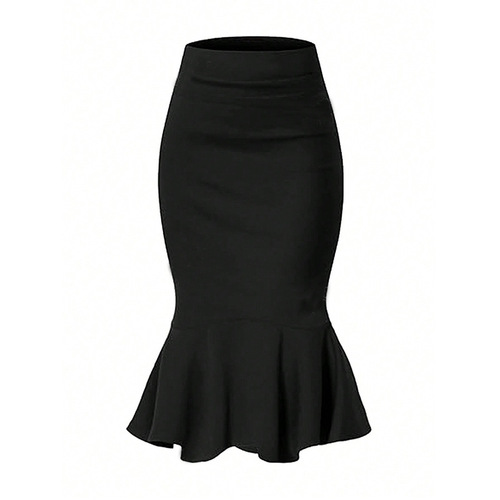 European and American-style elegant skirt—spring/summer hip-hugging mermaid skirt in solid colors