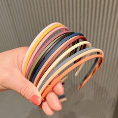 0.4cm Korean-style minimalist matte invisible headband with ultra-thin edge, anti-slip teeth, candy-colored versatile hair accessory