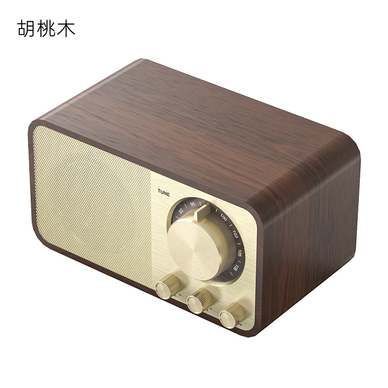 Nuevo JY66 retro altavoces Bluetooth radio FM inalámbrica portátil de madera subwoofer altavoces Bluetooth sonidos