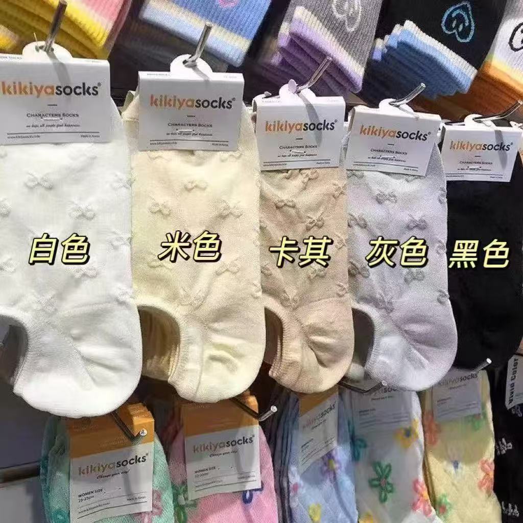 春夏多巴胺系袜子韩国芭蕾风隐形船袜少女浅口短袜新款蝴蝶结袜子