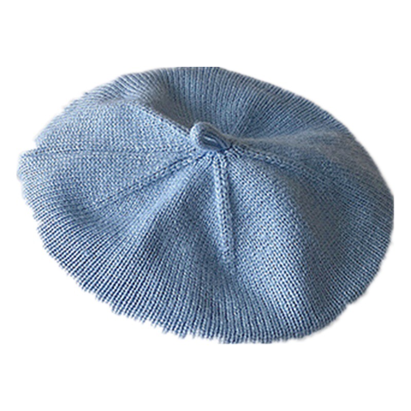 Bebé otoño crema boina color sólido sombrero de punto bebé estilo occidental pintor sombrero niños y niñas todo partido sombrero