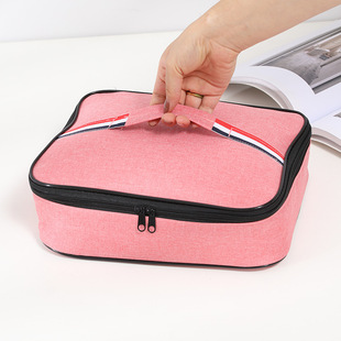 Lunch box insulation bag Bento student aluminum foil thickened lunch bag portable work insulation bag compartment plate handbag