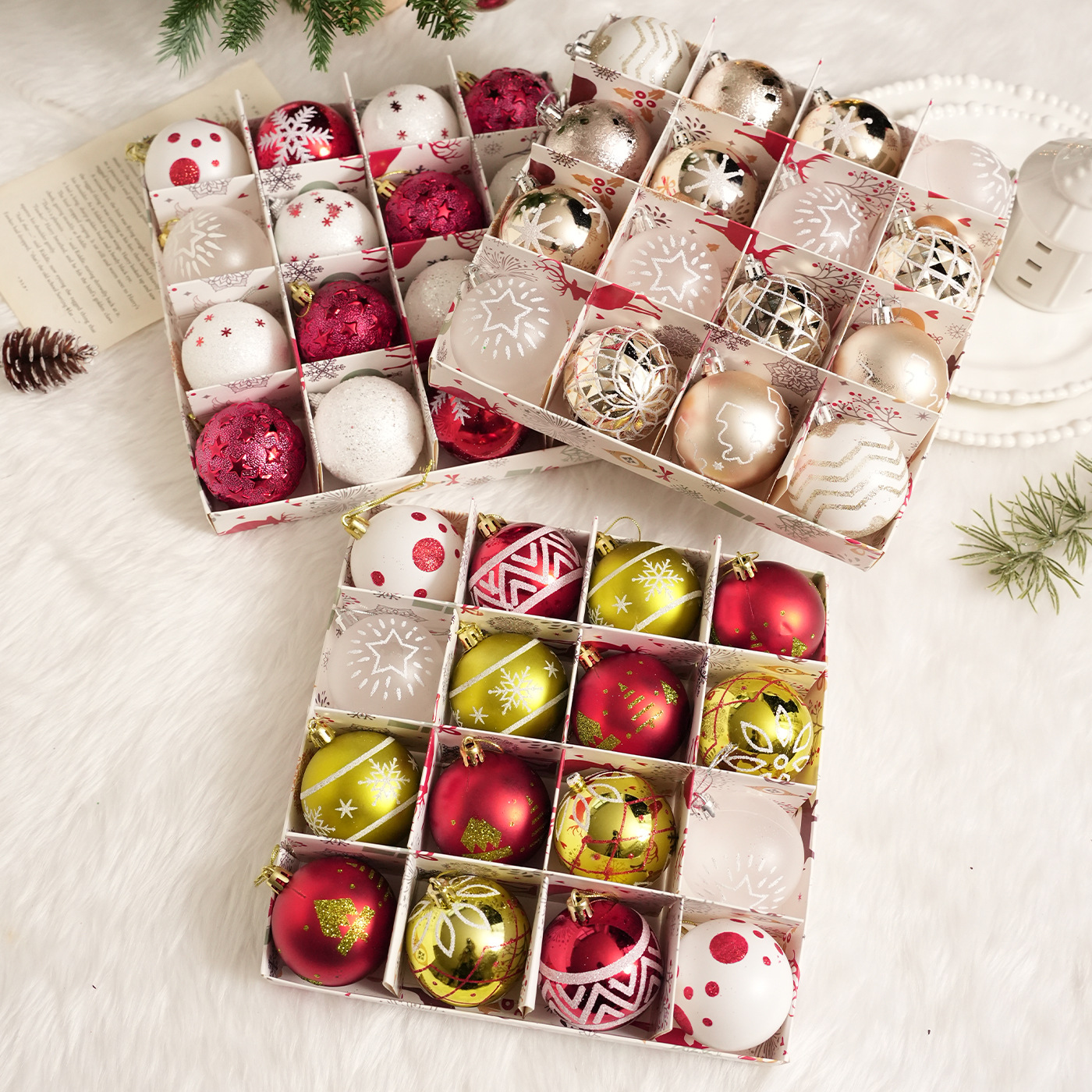 Transfronterizos 6CM Navidad colgante paquete caja de decoración del árbol de Navidad decoración de la atmósfera festiva decoración colgante