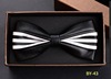 Cross -border fashion male trendy black leather tie bow business professional dress wedding leather collar flower creative bow knot