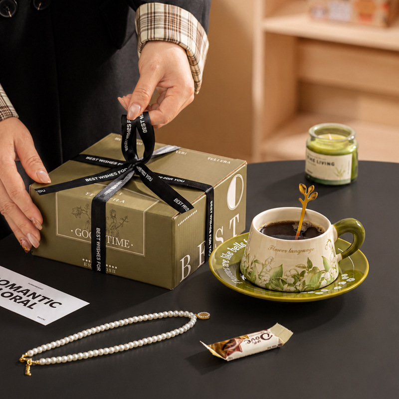 Practical Souvenir Ceramic Coffee Cup and Saucer Gift Box Set, Customized Afternoon Tea Cup, Light Luxury and High-End Feel, Festive Gift Practical Souvenir Ceramic Coffee Cup and Saucer Gift Box Set, Customized Afternoon Tea Cup, Light Luxury and High-End Feel, Festive Gift