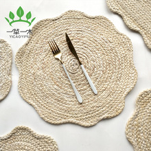 新品草编餐垫玉米皮编织隔热垫餐桌垫防烫杯垫西餐垫锅碗盘垫加厚