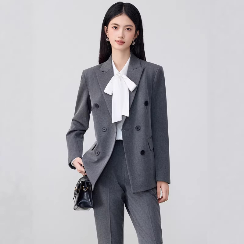 Gray Suit Suit for Women Spring & Fall New Elegant Workplace Interview Formal Wear Teaching Work Clothes Professional Suit Jacket