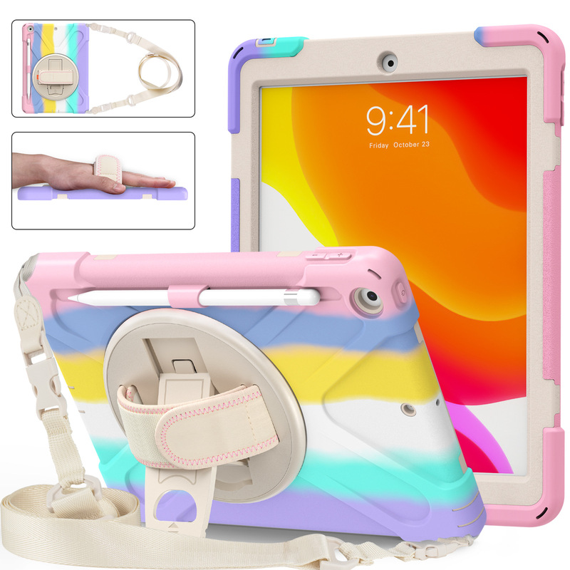 For ipad 10.2 protective case mini6 Pirate King colorful powder Apple ipad 9.7 inch bracket hand with Shell