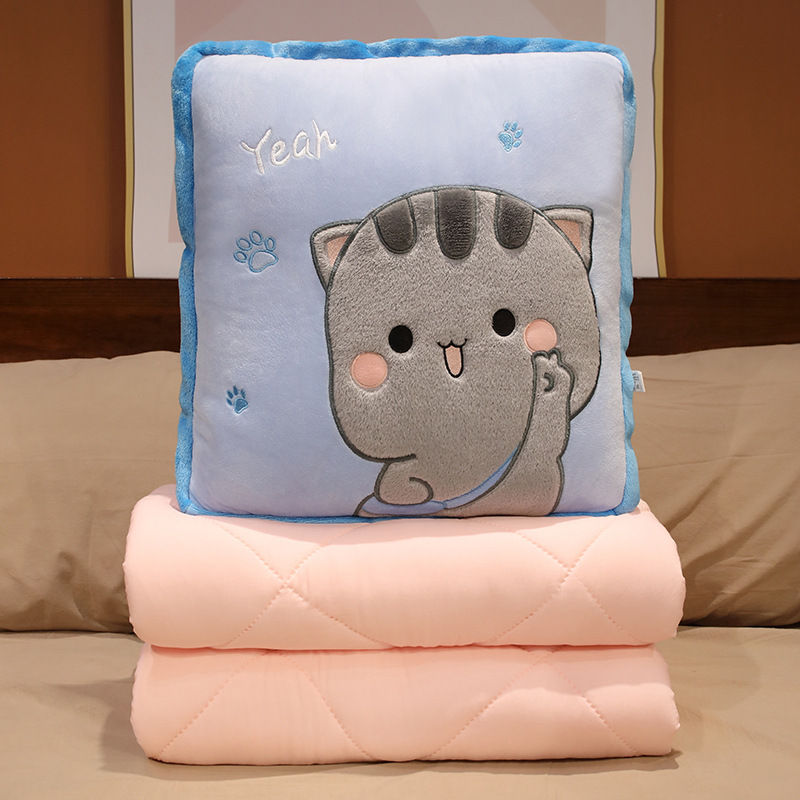 Edredón de almohada de seda de hielo manta de doble uso edredón de almohada dos en uno almohada de coche almohada de siesta de oficina