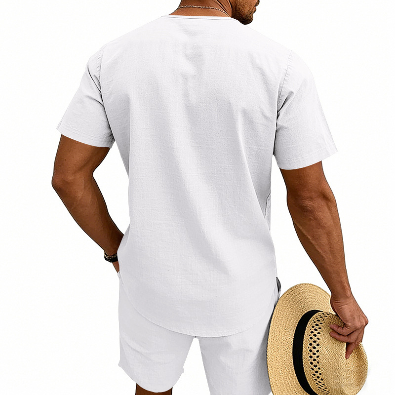 Herren Kurzarmhemd Und Shorts Set Für Den Sommer Im Urlaub_voghion.com