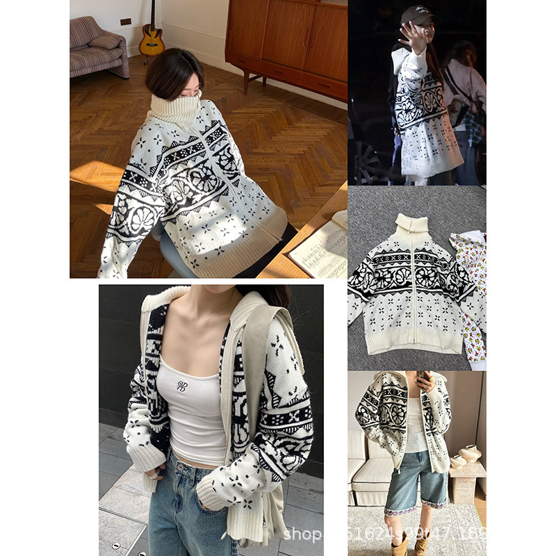 现货发OD25新款秋冬季加厚慵懒风高级感宽松针织开衫