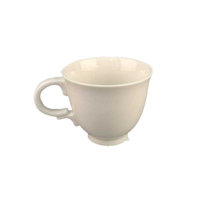 Tazas de café blancas cerámicas de dibujo de flores Latte doméstico simple taza de café de temperatura media europea una taza de café al por mayor