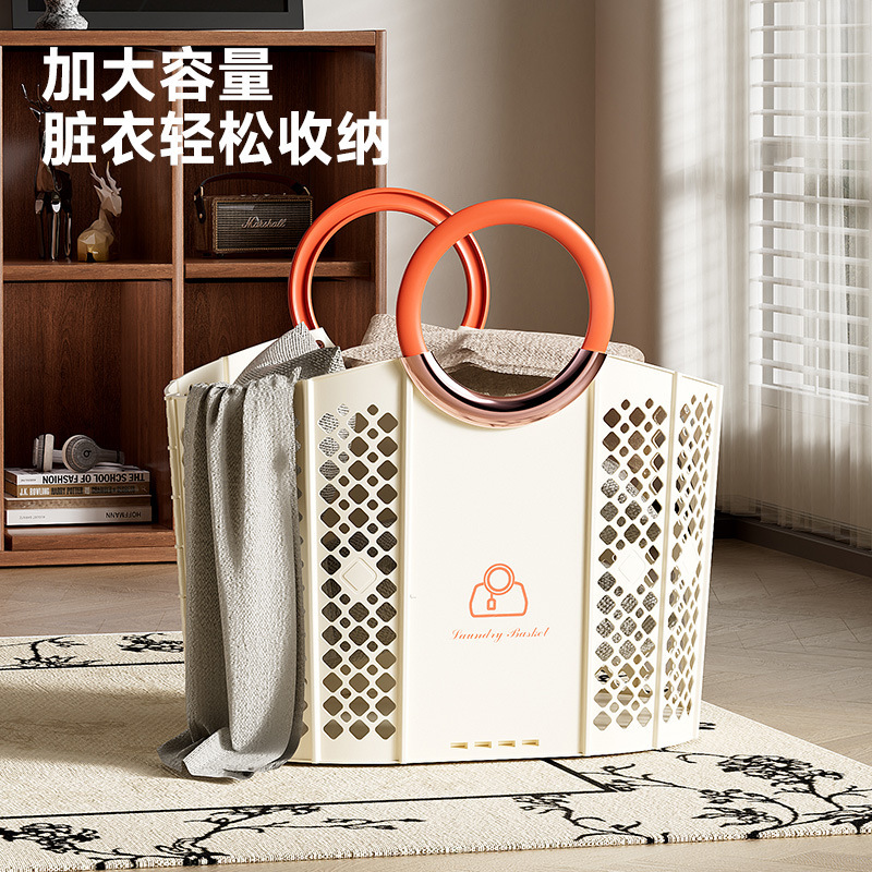 家用折叠脏衣篮卫生间多功能大容量衣物收纳框手提大号塑料脏衣篓|undefined