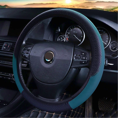 generation cartoon sunflower new burst – Steering wheel cover - dd-no-inner-ring-embossed-grid-new-blackish-green-38cm