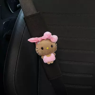 Couple's Car Protection and Decorative — Seat belt shoulder pad - pink-headscarf-pink-beanie-eyes-kt-standard