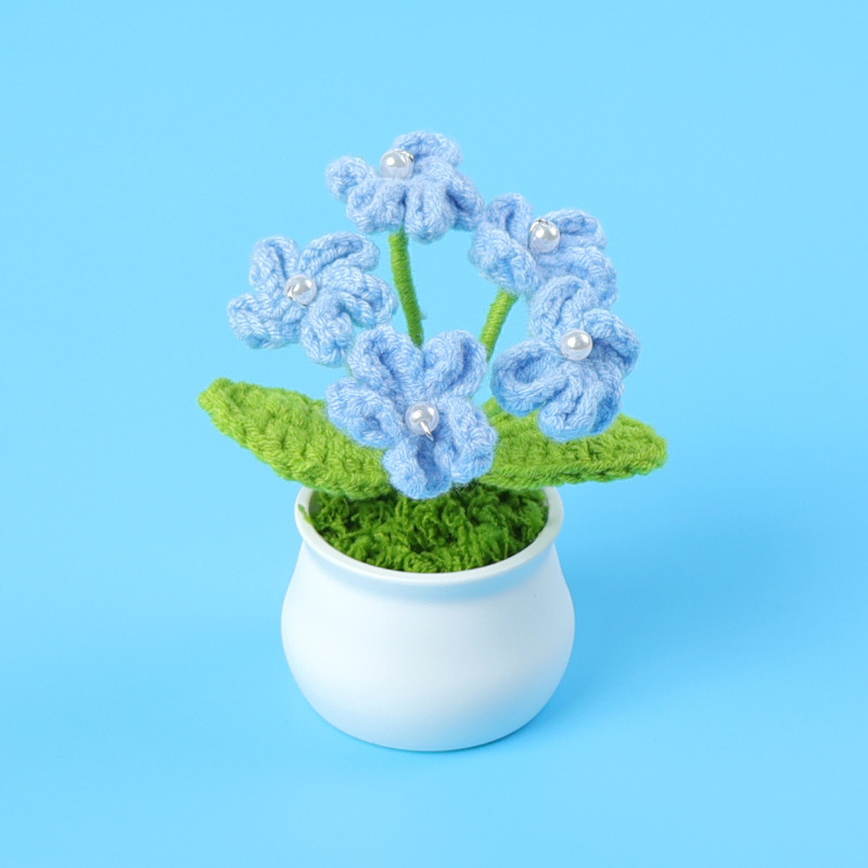 完成品クロスボーダーニットウールひまわり鉢植え造花研究デスクトップ装飾品卒業子供の日の小さなギフト|undefined