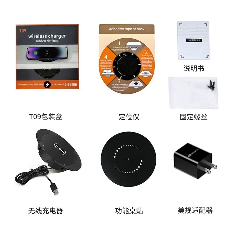 T09-15W+positioning light panel+functional table sticker+US regulations