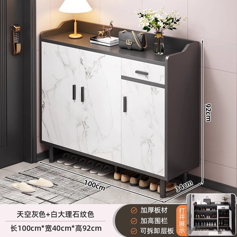 Armario de zapatos doméstico puerta interior nuevo tipo 2025 explosión pequeño armario de almacenamiento económico de gran capacidad estante de zapatos de pasillo