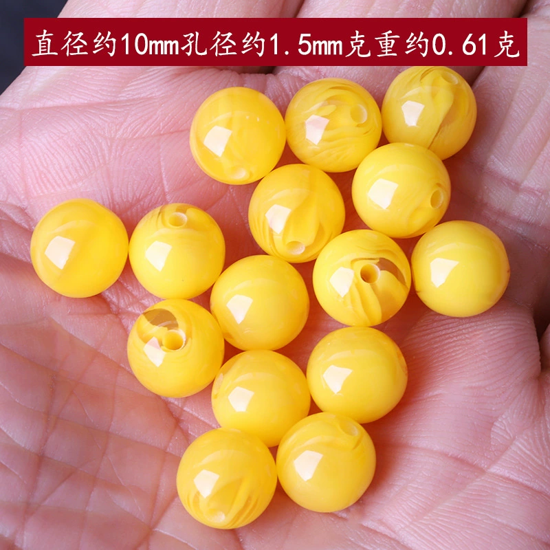Synthesized rosary with round beads wax agate handmade, DIY