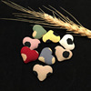 Cloth bag love button DIY leopard dot cloth buckle heart -shaped flat bottom button peach heart jewelry accessories