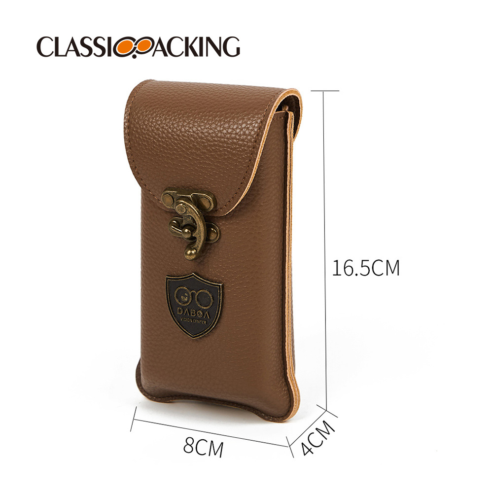 Caja de gafas de diseño original de fábrica patrón de Litchi PU material marco gafas de sol caja de almacenamiento logotipo imprimible