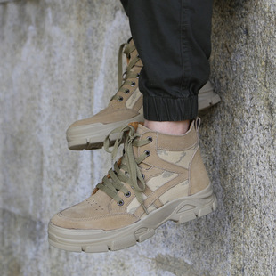 Sanniu Edge Outdoor Martin Boots Men's British Style 2022 Spring and Autumn Mid-High Top New Retro Workwear Boots Trendy Shoes