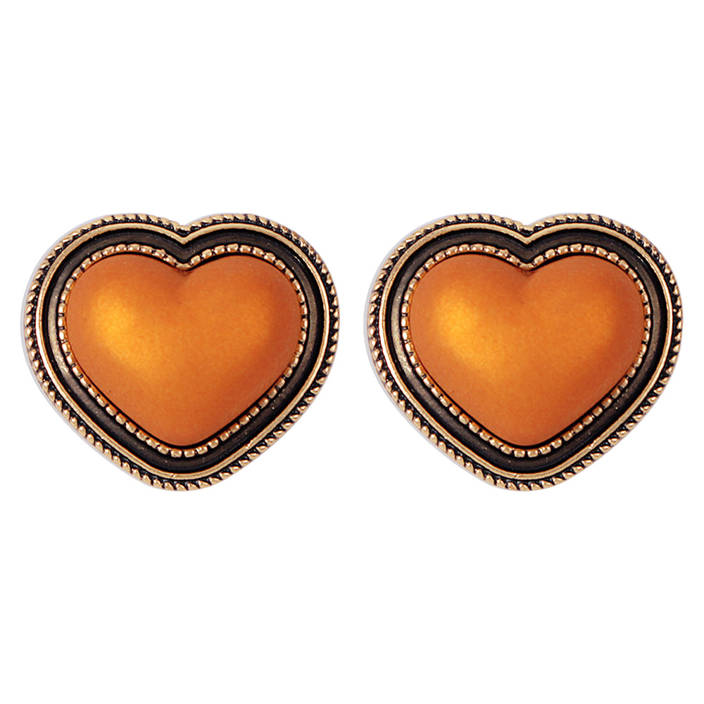 Fashion Multicolor Retro Heart-shape Earrings display picture 5