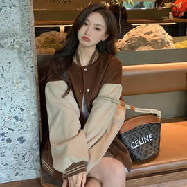 2023秋冬新款卫衣女外套学生宽松百搭时尚韩版高街复古夹克棒球服