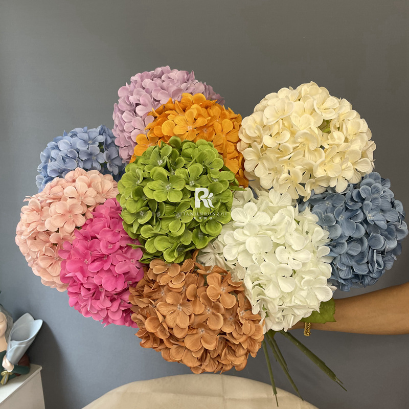 Lollipop Hydrangea Artificial Flower Oversized Hydrangea Bride Holding Flower Wedding Ceremonial Flower Row Decoration Fake Flower