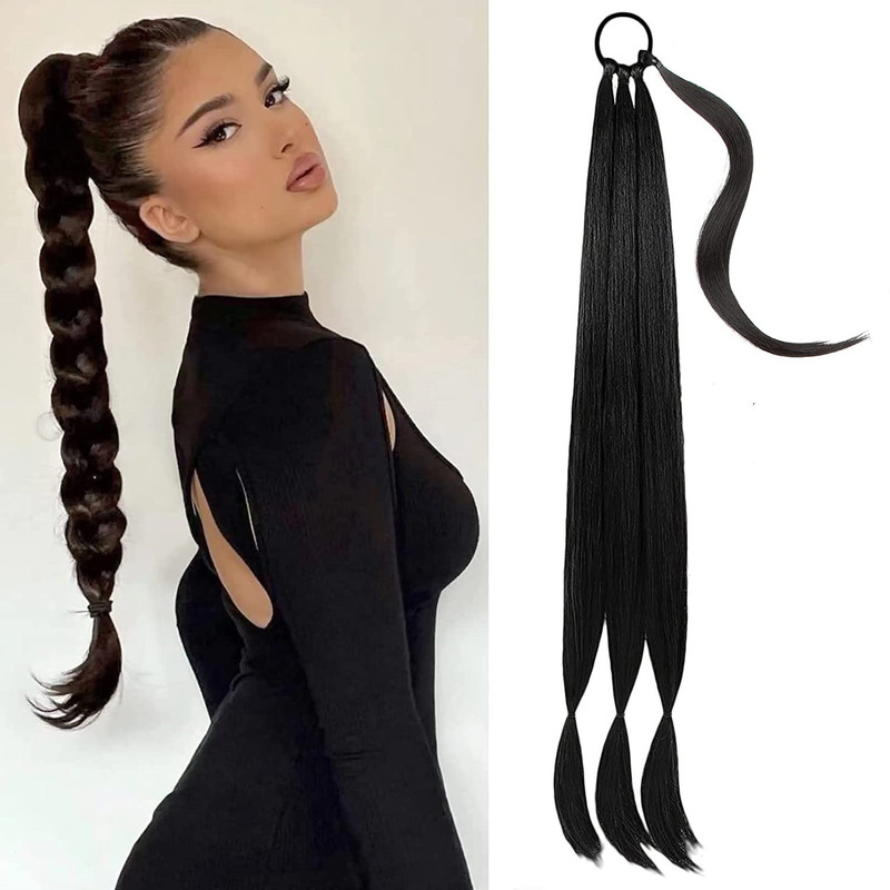 Cross-Border Foreign Trade Wig Ponytail Women's Wrapped Hair Extension Ponytail Synthetic Wig Braid Boxing Ponytail Ready Stock