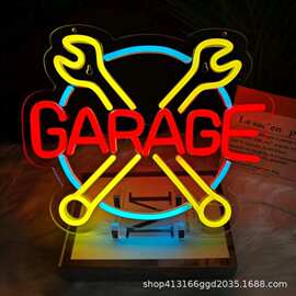 亚马逊爆款霓虹灯商店汽车车库壁灯个性化车库灯商业标志墙壁装饰