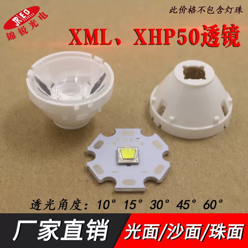 CREE XML 10 Вт лампа шарик T6 объектив 10/15/45/60 градусов глянцевый фонарик конденсаторная линза