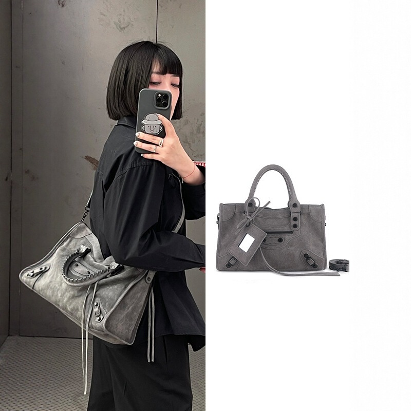 Bajia's New Retro Cowhide Bag, High-End Motorcycle Tote Bag, Large-Capacity Sexy Shoulder Crossbody Bag