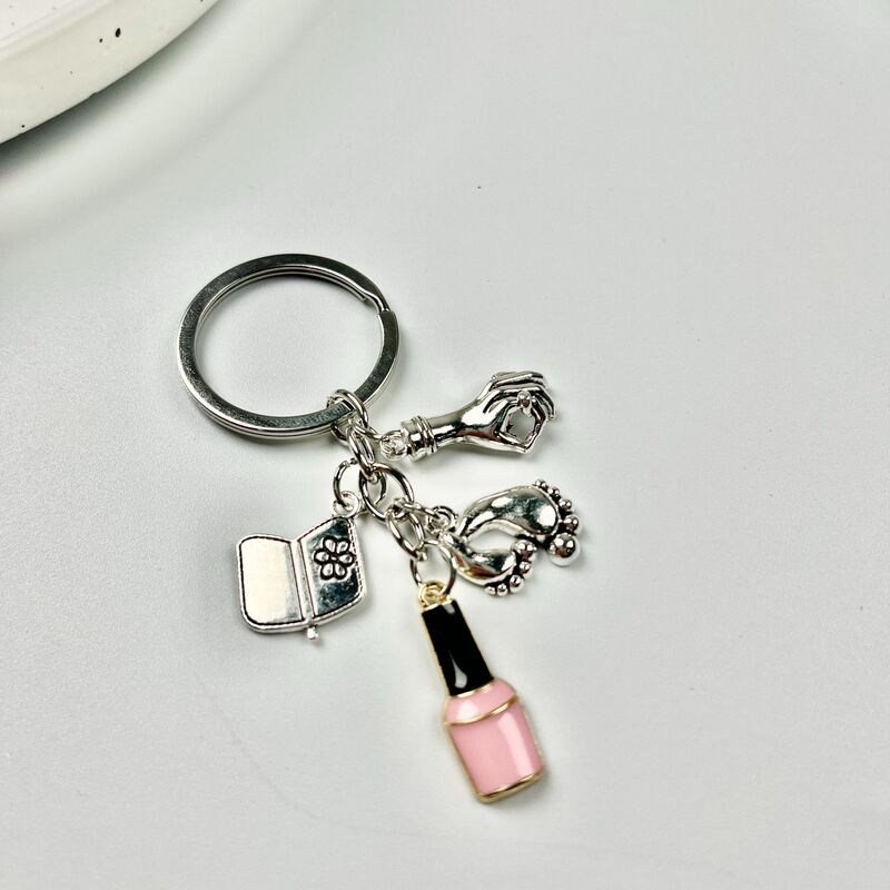 Cross-Border New Style Finger and Foot Nail Polish Shaped Keychain, Simple Women's Bag Pendant, Halloween Keychain